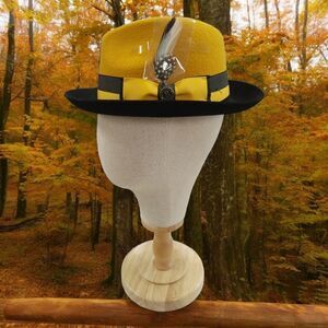 MEN'S BRUNO CAPELO CAESAR COLLECTION TWO TONE 100% WOOL FEDORA HAT CA349.